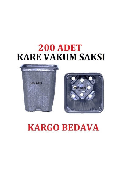 Vakum Saksı, 200 Adet, Kare Saksı, Thermoform Saksı, Saksı (454645506)