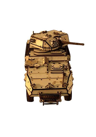 Zırhlı Muharebe Aracı Ahşap Maket Seti Dıy 3d Puzzle M1296 Tank Koleksiyoner Modeli 760 Parça
