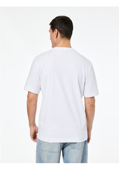 Koton Regular Fit Kısa Kollu Pamuklu Bisiklet Yaka Tişört Ekru 6sam10021mk Ekru