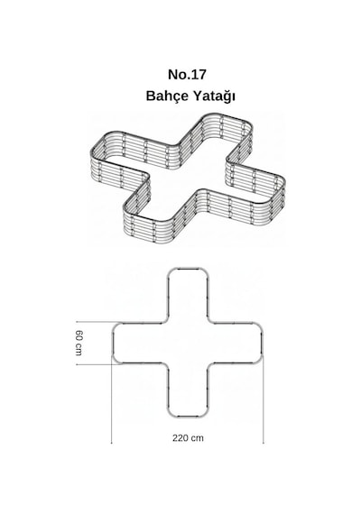 Modüler Yükseltilmiş Bahçe Sebze Yatağı No:17 220x220 Bej
