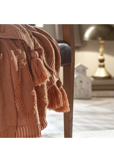 Taç Butik Brüj Akrilik Throw Kiremit 000000001500223752 Kiremit