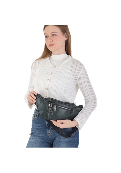 Nahitatyana Unisex Çok Cepli Hakiki Deri Freebag Bel Çantası Ve Omuz Çantası Haki - 121763658 Haki