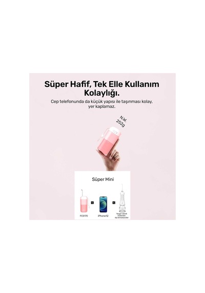 Nicefeel Fc5170 Mini Taşınabilir,şarjlı, Diş Teli/protez Bakım Ve Profesyonel Ağız Duşu Pembe