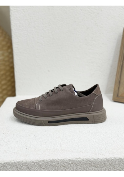 D24ka-3250 Lastik Bağcıklı Hakiki Deri Sneaker Spor Ayakkabı 001
