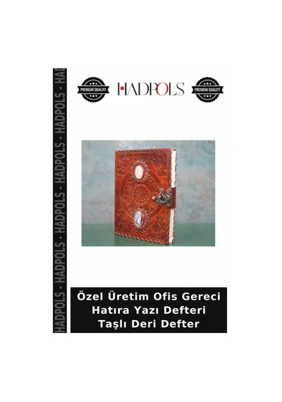 Özel Üretim Ofis Gereci Hatıra Yazı Defteri Taşlı Deri Defter Çok Renkli