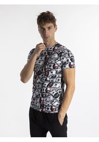 Philipp Plein Erkek Tshirt  PP524P Beyaz - Siyah