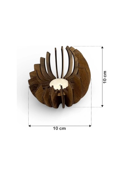 Ceviz Desenli Lotus Mumluk 3 Mm Mdf Lazer Kesim 10 Cm 1 Adet Kemençe