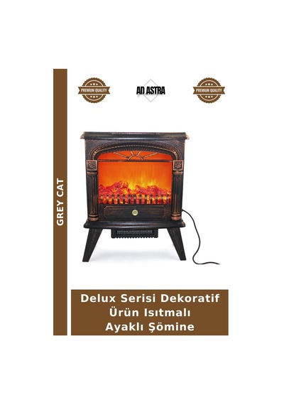 Delux Serisi Dekoratif Ürün Isıtmalı Ayaklı Şömine