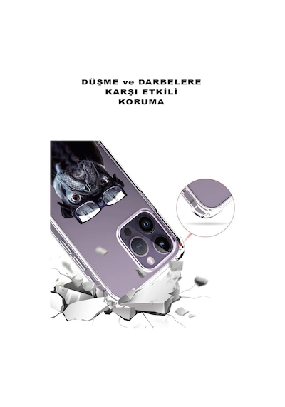 Samsung Galaxy A20 Uyumlu Köpek 3 Baskılı Şeffaf Köşe Korumalı Antişok Kılıf