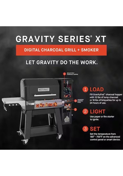 Masterbuilt Gravity Serisi Xt Dijital Kömürlü Smoker Mangal Siyah