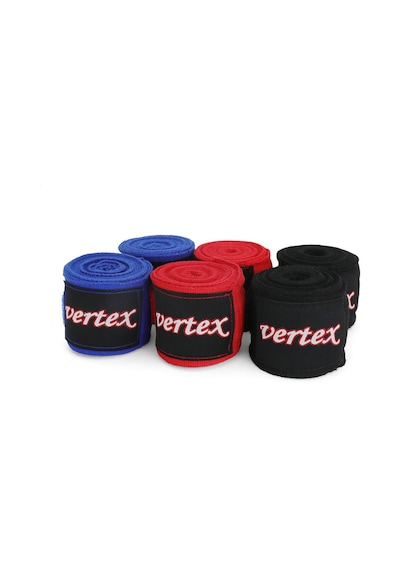 Vertex Kırmızı Mavi Siyah 3'lü Takım Likralı Boks Bandajı Çok Renkli