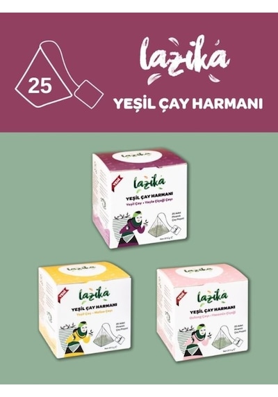 3'lü Set Yeşil Harman Yayla-melisa-oolong 3 37,5 G -25'li Pla Piramit Poşet, Doğal İçerikli Kaynağı