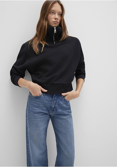 Mavi Kadın Yarım Fermuarlı Sweatshırt Siyah 1s10434-900 Siyah