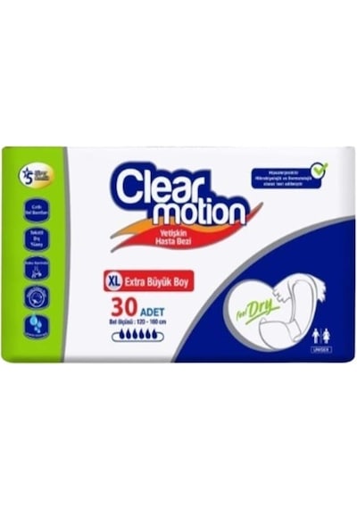 Clearmotion Yetişkin Hasta Bezi Bel Bantlı Extra Large 120 Adet XL