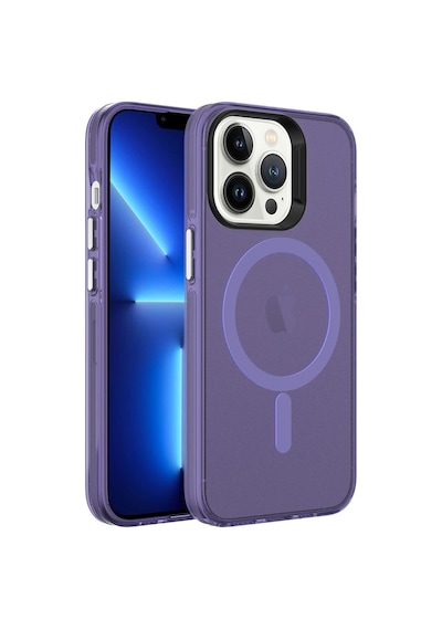 Apple Uyumlu iPhone 13 Pro Max Kılıf Zore Magsafe Şarj Özellikli Buzlu Transparan C-pro Sert Kapak
