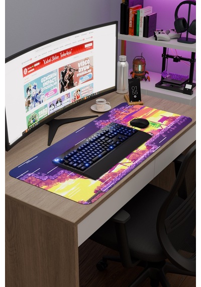 Celeste Kaymaz Dikişli Kauçuk Oyuncu Mousepad V5 - 90x40 Xxl Gaming Mouse Pad Fare Altlığı