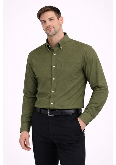 Dormen Uzun Kol Klasik Erkek Regular Fit Gömlek 7607 Haki