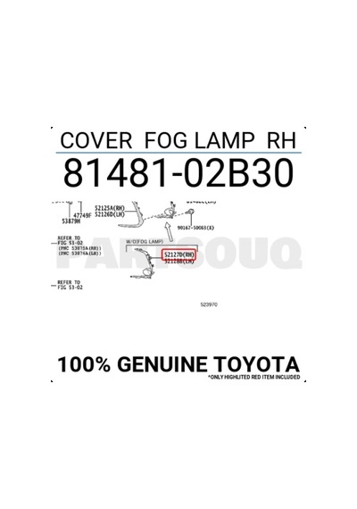 Toyota Corolla 201822 Ön Sis Lamba Kapağı Sağ Oem No: 81481-02b30