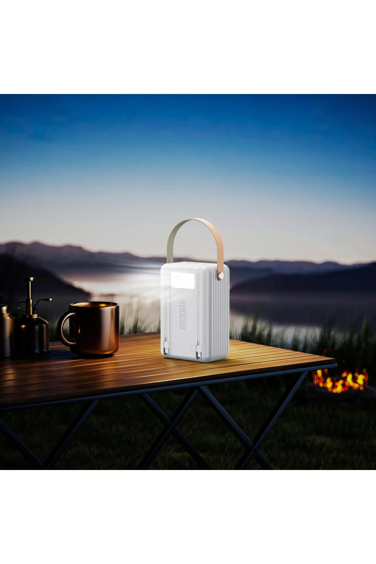 Pl-f24 80.000 Mah. 22.5w Turbo Şarj Powerbank Led Işıklı BEYAZ