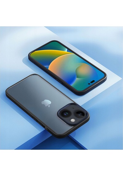 Rock Apple Uyumlu iPhone 14 Plus Guard Şeffaf Kılıf Mavi Mavi