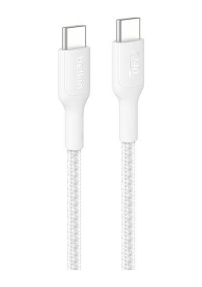 Belkin Cab025hq2mwh Boostcharge Pro 240w Usb-c To Usb-c Örgülü Kablo 2m - Beyaz