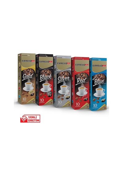 Espressomm® Tchibo Cafissimo Makineleri İle Uyumlu Karışık Kapsül Kahve 5 x 10'lu
