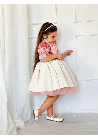 H L Y Karol Tasarım Pudra Pembe Kadife Vintage Kız Bebek Elbise,doğum Günü Elbise,fotoğraf Çekim Elbise,0-12 Yaş Uygun Pembe