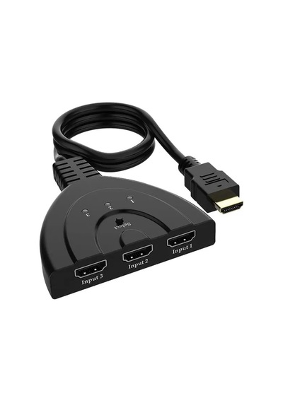 Pm-17229 3 Giriş 1 Çıkış Hdmı Switcher Çoğaltıcı Toplayıcı Aparat 30 Cm Kablolu Seçme Düğmeli