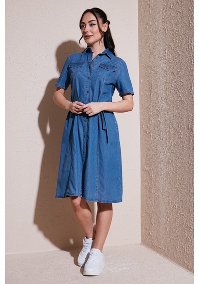 Fashion Friends Bayan Elbise 25y0108k1 Mavi Mavi