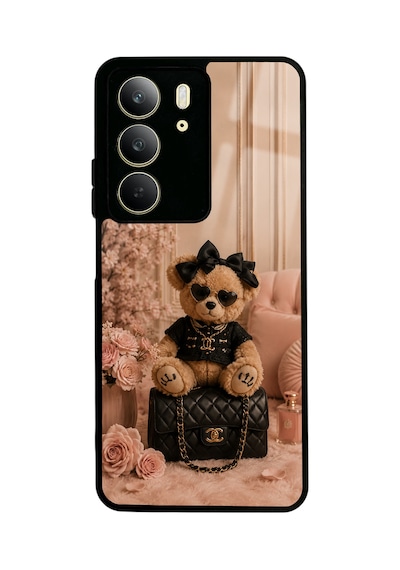 Realme C75 Glam Teddy Noir Tasarımlı Glossy Telefon Kılıfı Pink