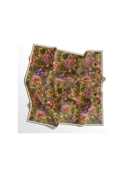 İpekal Soft Pamuk Eşarp - 05400 -1319 - 90 X 90 / Yeşil - Mor - 13 Yeşil - Mor - 13