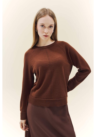 Defacto Regular Fit Bisiklet Yaka Triko Tunik G5867ax25wnbn320 Kahve-bn320