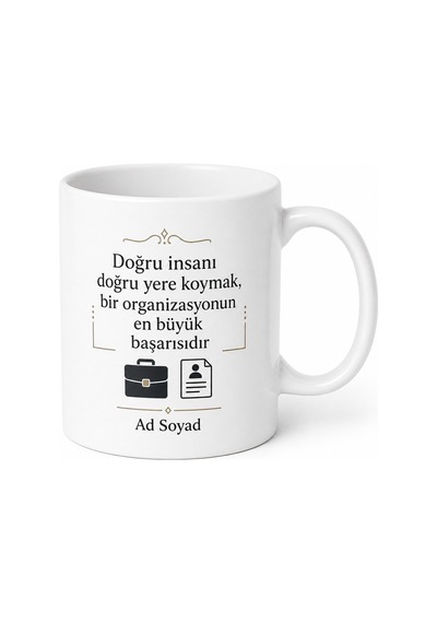 İnsan Kaynakları Mülakat Hediye Kupa İşe Alım Yetenek Avcısı Bardak Beyaz / Çok Renkli