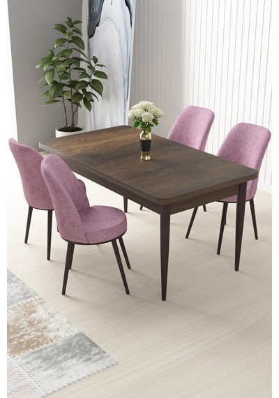 Canisa Concept Nil Serisi 70x110 Sabit Mutfak Masası Takımı Barok Desen Masa 4 Pembe Sandalye Pembe Sandalyeler Barok Masa Canisa Concept Nil Serisi 70x110 Sabit Mutfak Masası Takımı Barok Desen Masa 4 Pembe Sandalye Pembe Sandalyeler Barok Masa