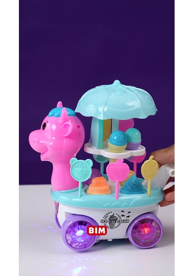 Unicorn Dondurma Arabası Işıklı Ve Sesli
