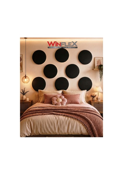 Winflex 50x50 Cm Daire Kumaş Kaplı Akustik Panel 1 Adet Siyah
