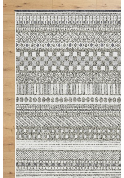 Bukle Gri Beyaz Kilim Yıkanabilir Kaymaz Taban Şönil Kilim Salon Oturma Odası Halısı Bk485