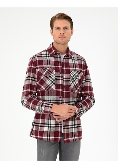 Pierre Cardin Erkek Vişne Gömlek Desenli 50292191-vr223 Vişne