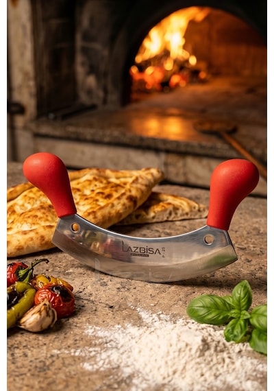Silver Serisi Pizza Börek Pide Kıyma Bıçağı Kıyma Mutfak Bıçak Mf Kırmızı