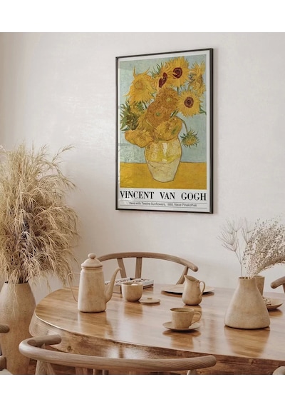 Çerçevesiz Poster Vincent Van Gogh On İki Ayçiçekli Vazo