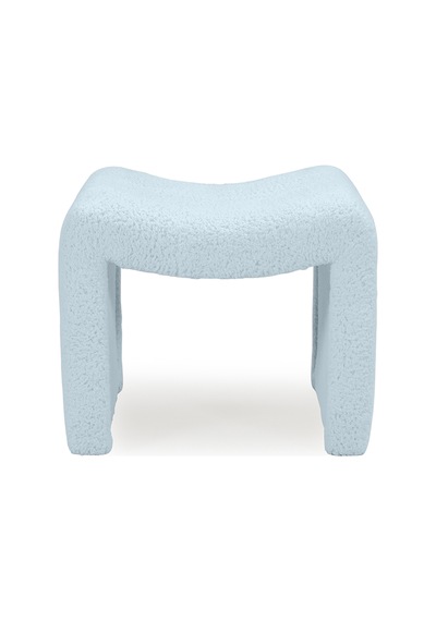 Tokyo Peluş Oval Puf Gri Gri