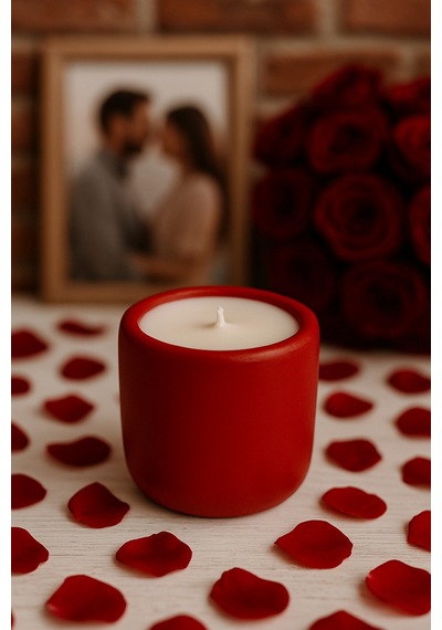 Dekoratif Kokulu Mum Love Kirmızı