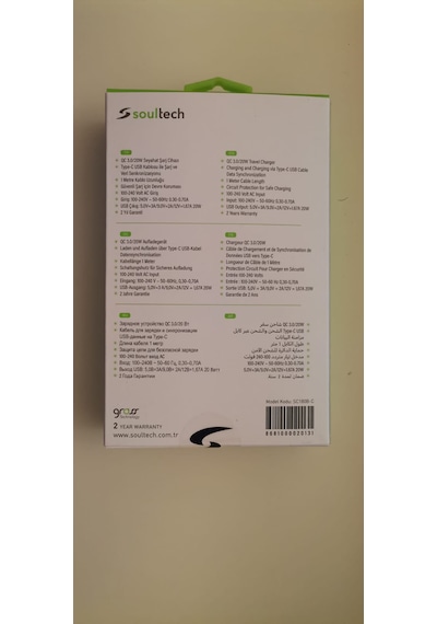 Soultech SC180B-C 20 W QC/3.0 USB-A To Type-C Seyahat Şarj Aleti Beyaz