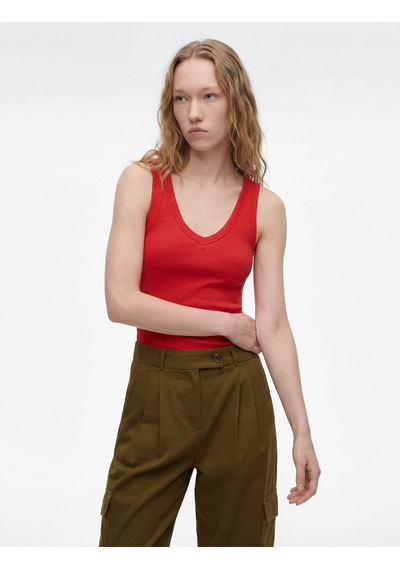 Koton Kaşkorse Modal Karışımlı V Yaka Kolsuz Slim Fit Atlet Kırmızı 6sal30273ık