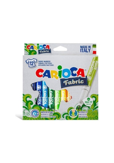 Carioca Cromatex Kumaş T-shirt Boyama Kalemi 12 Renk 40957 Beyaz