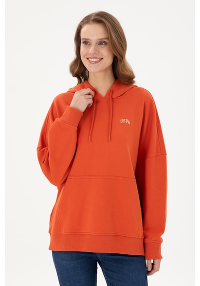 U.S. Polo Assn. Kadın Kiremit Kapüşonlu Basic Sweatshirt 50297324-VR031