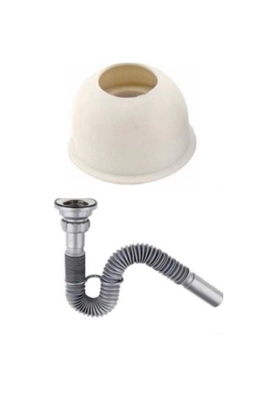 Lavabo Evye Sifonu Lüx Körüklü + Adaptör Conta 32 Mm Çıkış Diğer