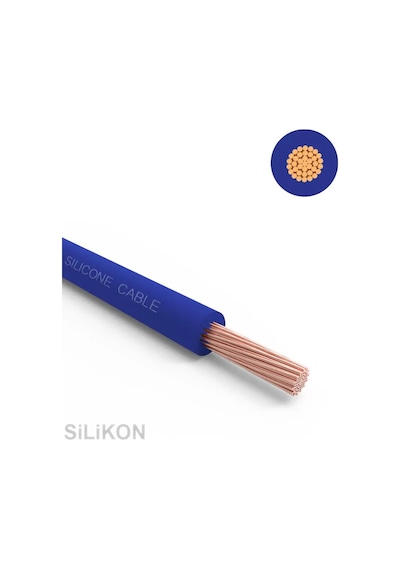 1x1.5 mm2 SIAF 16 AWG Yumuşak Silikon Kablo 1 Metre - Mavi