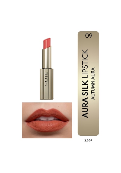 Note Aura Silk Lipstick Kremsi Yarı Parlak Ruj 09 Autumn Aura - Mercan