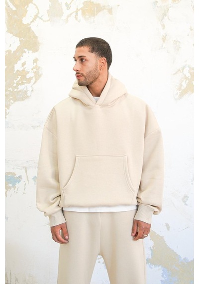 Krem Cozy Basic Oversize Sweatshirt Krem